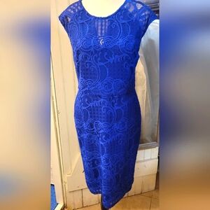 Elegant Blue Lace Dress